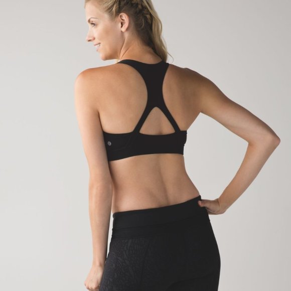 Lululemon Black 50 Rep Sports Bra Size 10 - Picture 1 of 4